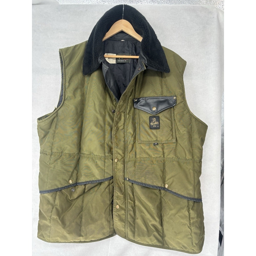 Vintage USA Refrigiwear Puffer Vest Mens 2XL Army Green Quilted Work Wear